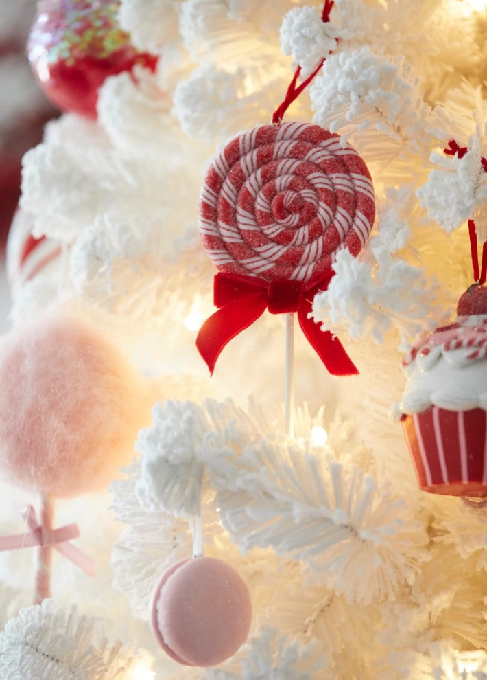 Red & White Swirl Hanging Lollipop image 1