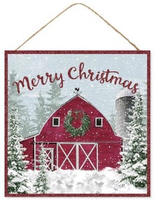 Red Winter Barn Sign image 0