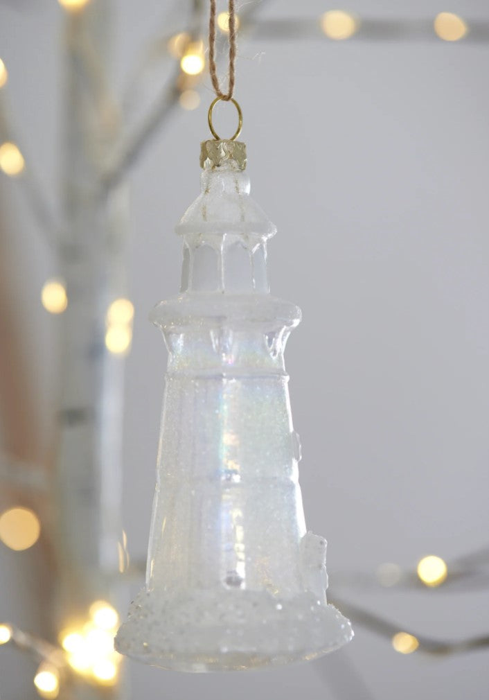 Glass Lighthouse Ornament image 1