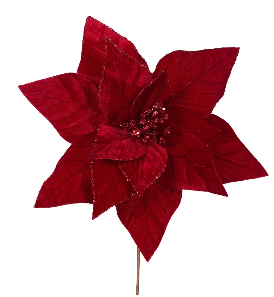 Red Flower Velour Poinsettia image 0