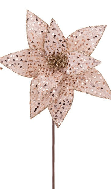 Champagne Sequin Poinsettia image 0