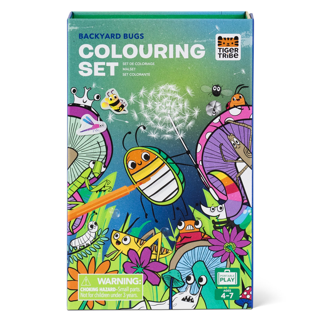 Backyard bugs colouring set