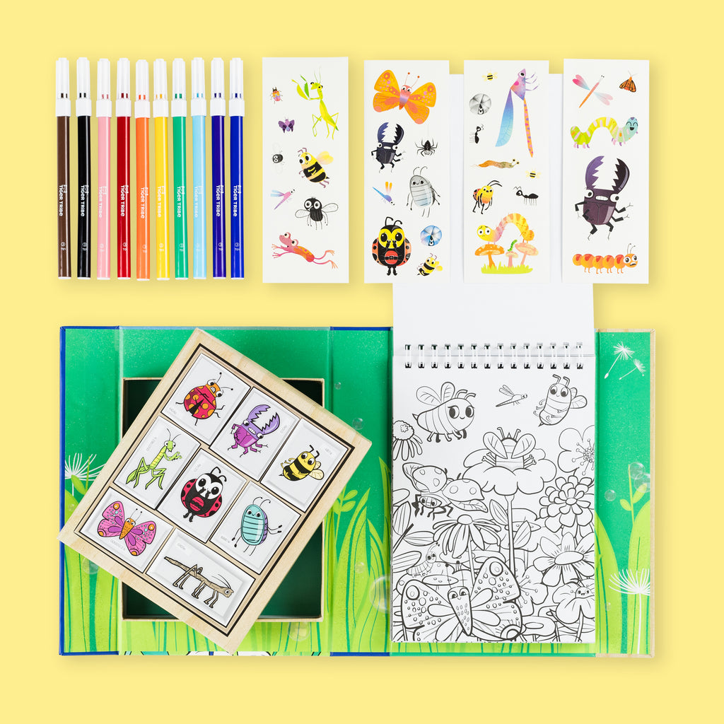 Backyard bugs colouring set
