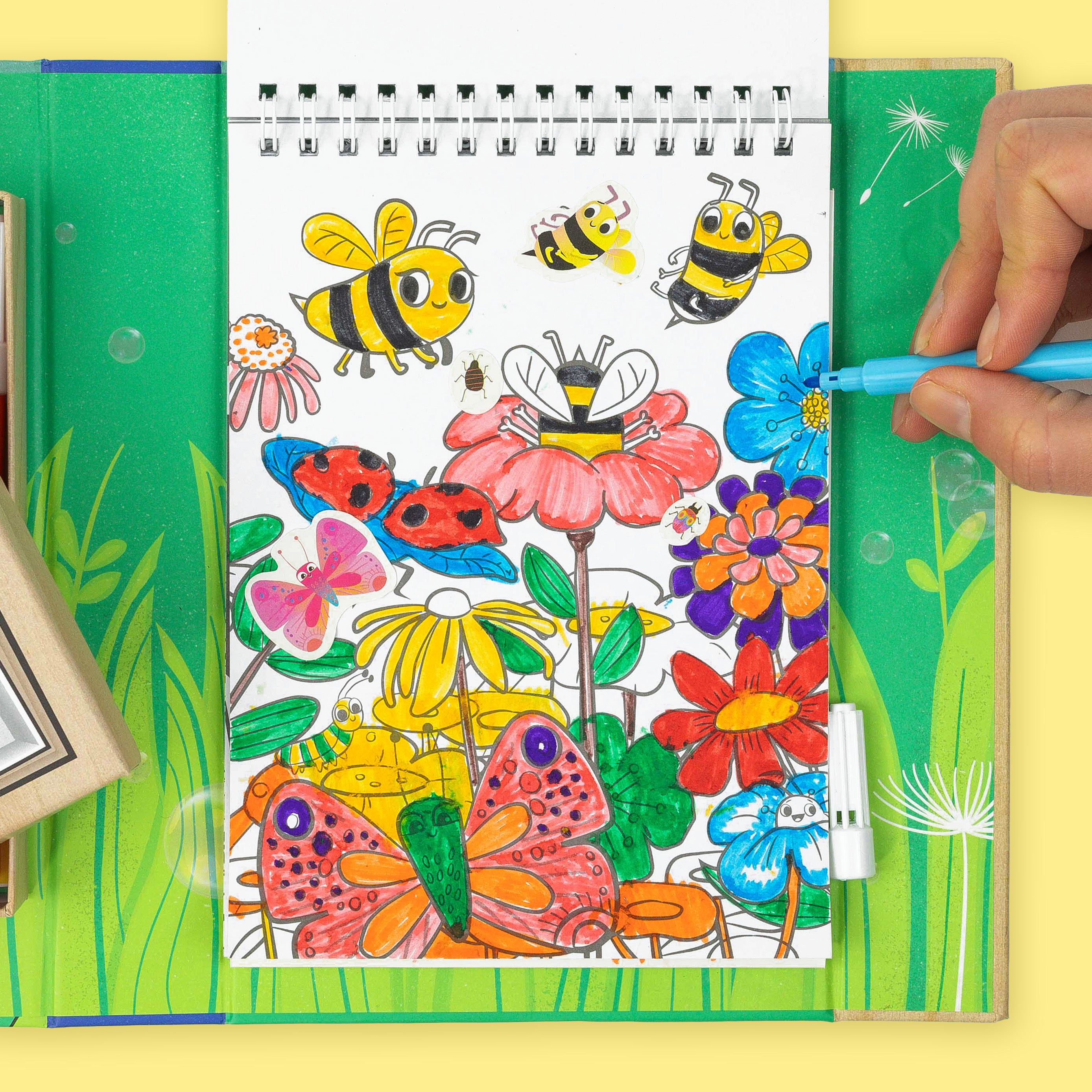 Backyard bugs colouring set