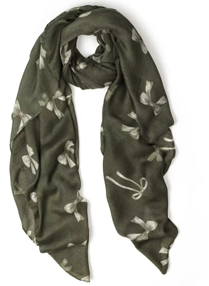 Olive Bow Scarf