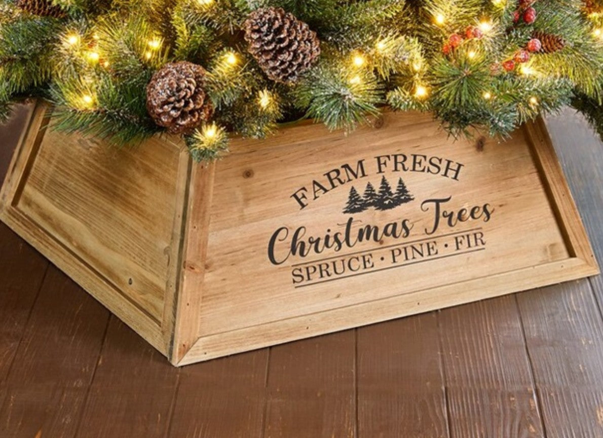 Tree Collar Brown Pine Square