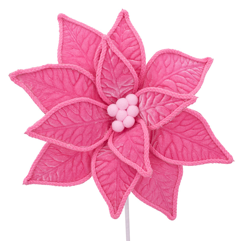 CANDY PINK VELOUR POINSETTIA
