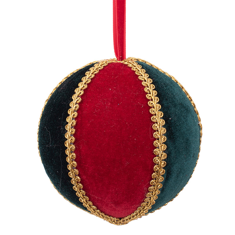 Harlequin Emerald Green & red Velvet ball