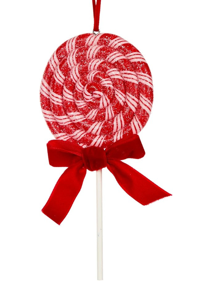 Red & White Swirl Hanging Lollipop image 0