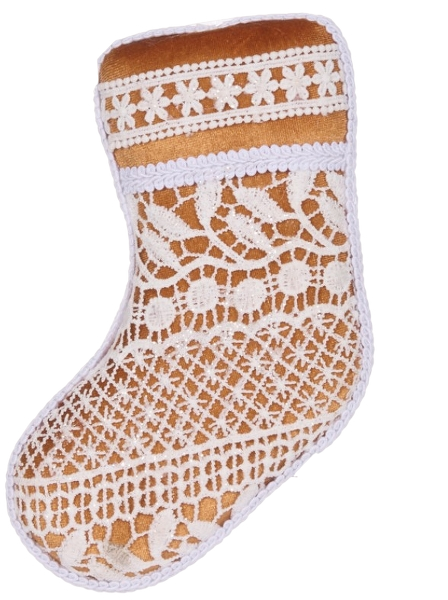 Gingerbread Lace Stocking Ornament image 0