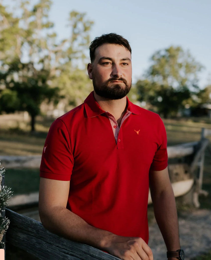 Deep Red Men's Polo