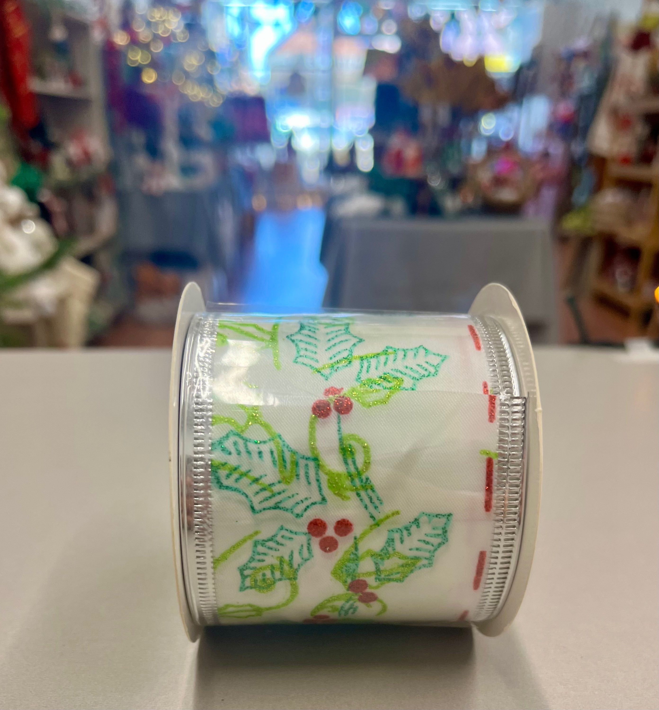 Holly Ribbon (10mtr Wire edge) image 0