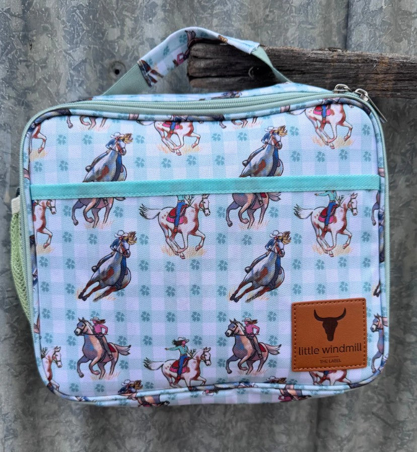 Insulated Lunch/Storage Bag - Teal Cowgirl
