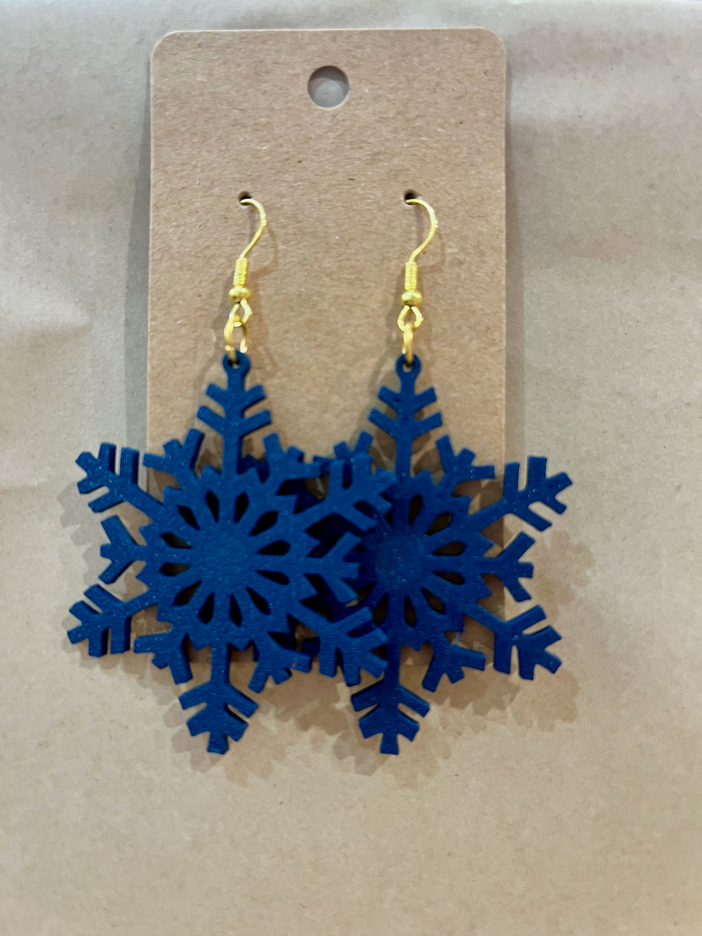 Blue Snowflake Christmas Earrings image 0
