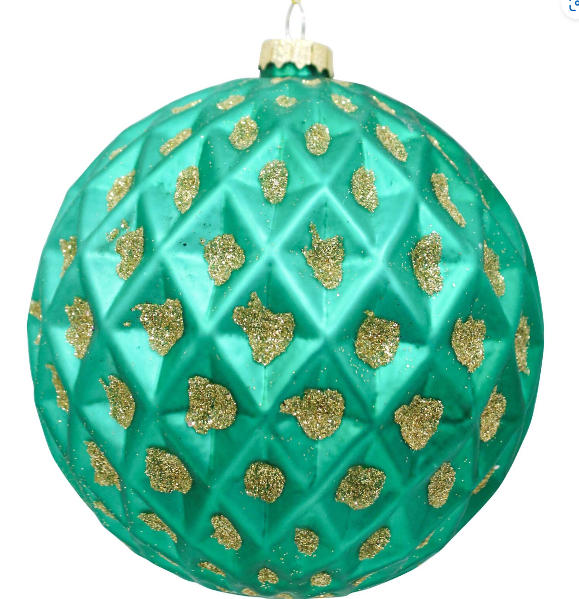 Jade & Gold XL Glass Bauble image 0