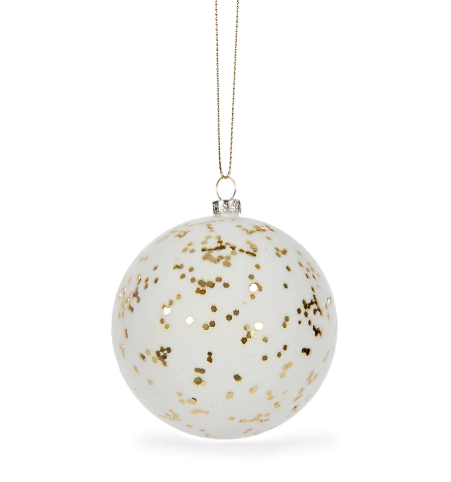 White Velvet Speckle Bauble  image 0
