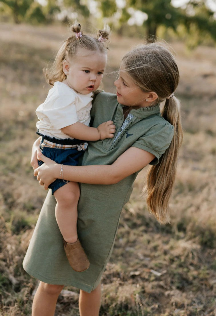 Girls Khaki Polo Dress
