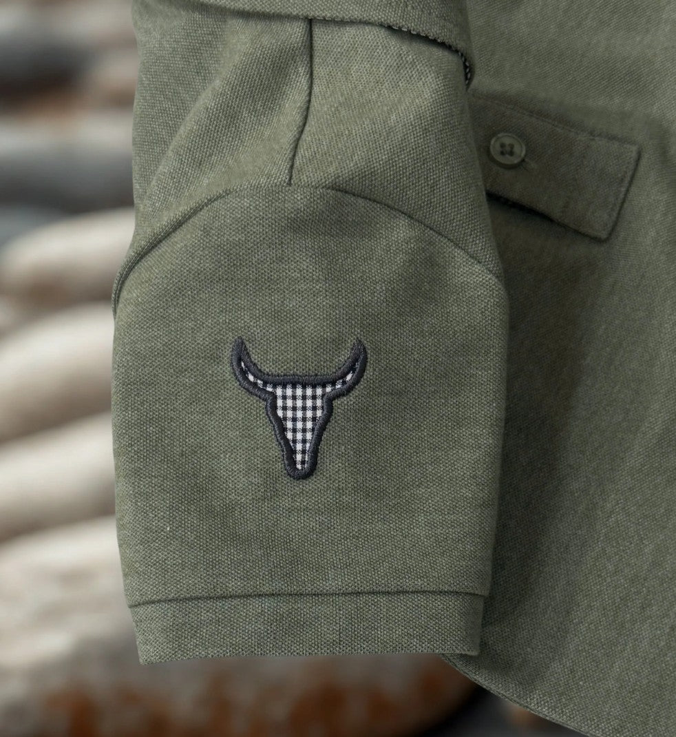 Khaki Green Baby Polo Romper