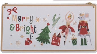 Merry & Bright tin sign