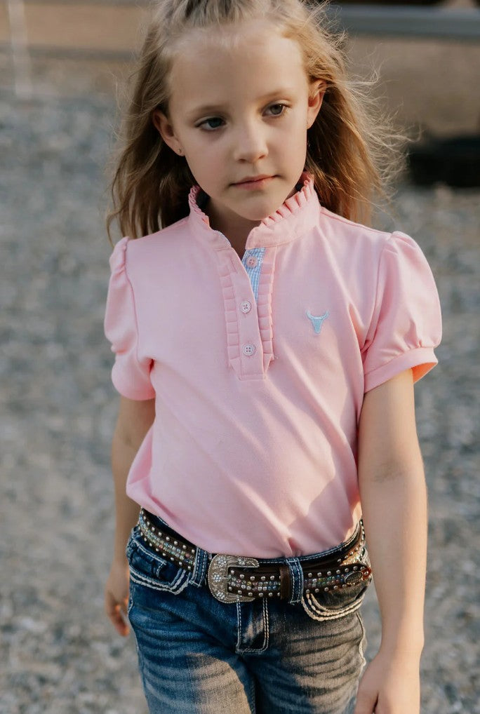 Pink Ruffle Polo