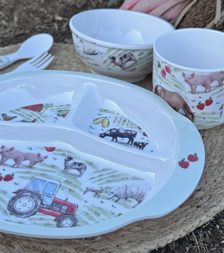 "Farm Yard" 5 Piece Melamine Dinner Set
